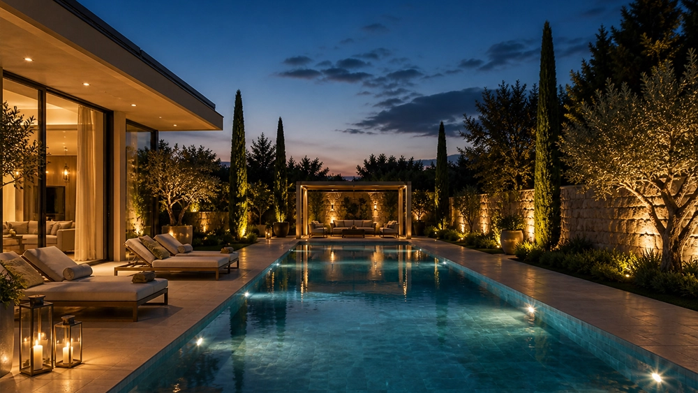 Contemporary Backyard Pool